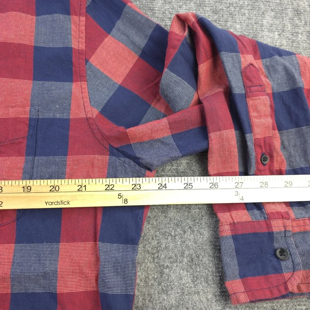 J Crew Shirt Large Red Blue Check Long Sleeve Button Down‎ Cotton Pocket